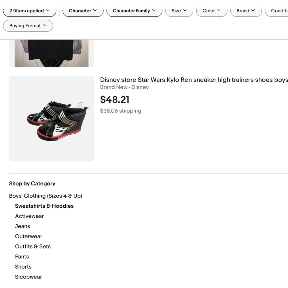 ‘Disney-Kylo Ren’ The Force Awakens Velcro-Strap Hi-Top Sneakers (#6) - Picture 8 of 8